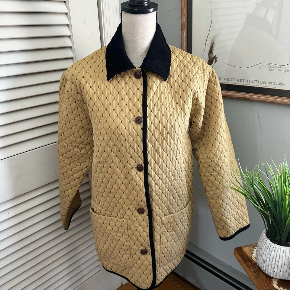 Винтажная женская куртка J MCLAUGHLIN 8 бежевая стеганая уличная опрятная повседневная - Изображение 1 из 4