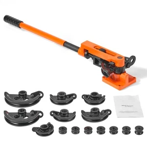 Uimoso Pipe Tube Bender 3/8" to 1" OD Manual Pipe Tube Bender w/ 7 Bending Dies - Picture 1 of 12