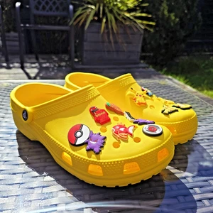 Yellow Crocs, UK size 9 (men) / 11 (women) With Pokémon - Picture 1 of 12