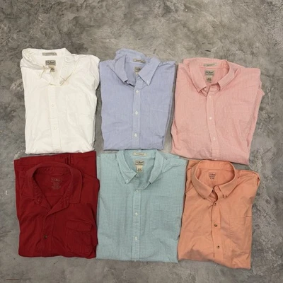 Lot of 6 LL Bean Mens XXL Tall Button Down Shirts Short Sleeve - Image 1 of 4