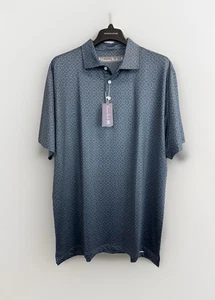 NUEVO Polo de Golf Hammer Back Para Hombres XL Azul Estampado Geométrico Rendimiento Elastizado - Imagen 1 de 10
