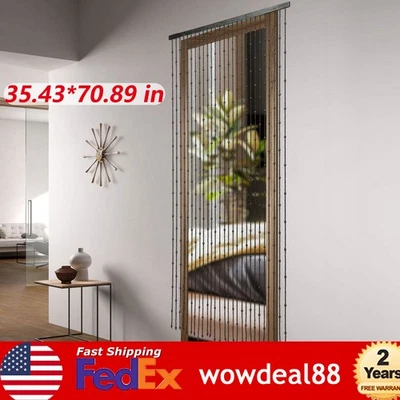 Wooden Beaded Door Curtain Doorway Fly Screen Hanging Dootrway Divider 35*70inch - Image 1 of 4