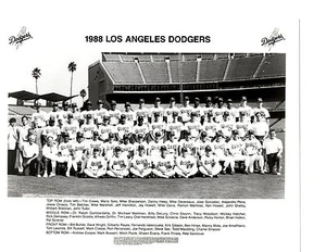 1988 LOS ANGELES DODGERS TEAM  8x10 PHOTO  BASEBALL GIBSON VALENZUELA MLB - Picture 1 of 1