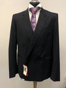 CHAQUETA DE TRAJE PAUL SMITH/BLAZER MEZCLA LANA/MOHAIR EN NEGRO 44L NUEVO CON ETIQUETAS - Imagen 1 de 7