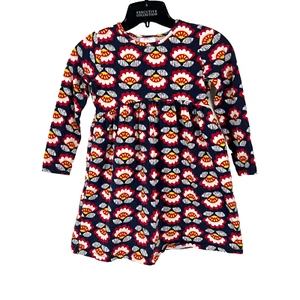 Hanna Andersson Girls 120cm 6-7 Multicolor Long Sleeve Floral Babydoll Dress - Picture 1 of 6