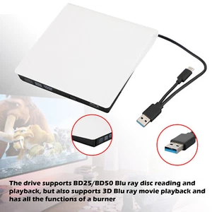 USB&Type-c 2 IN 1 External  Brenner Writer + Reader BD DVD Drive USB 3.0 - Afbeelding 1 van 11