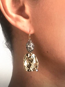 100% Authentic Alexis Bittar Dangling Pave Pod and Crystals Wire Earrings - Picture 1 of 14