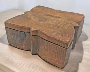 Antique Wooden Kitchenware Spice Box Original Old Hand Carved - Picture 1 of 7
