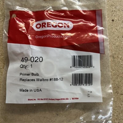 Primer Bulb Oregon 49-020 Replaces Walbro  188-12-1 - Image 1 of 2