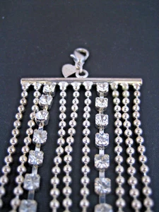 Diva silver metal crystal women wide bracelet bangle - Picture 1 of 5