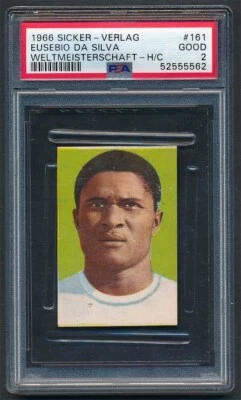 1966 Editorial Sicker Campeonato del Mundo H/C Eusebio Da Silva #161 PSA 2 GOOD Foto 1 de 2