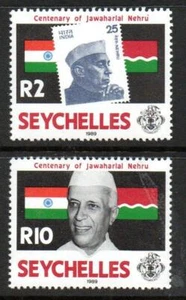 SEYCHELLS MNH 1989 SG724-5 Birth Cenenary of Jawaharial Nehru - Picture 1 of 1
