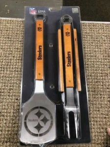 BRAND NEW SEALED Pittsburgh Steelers 3 Piece BBQ Grill Tools Tongs Spatula Fork - Picture 1 of 6