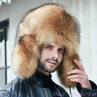 Full Covered Real Fox Fur Hat Trapper Russian Ushanka Hunter Earflap Hat Ski Cap