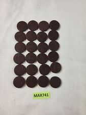 24 Dark Brown Round Felt Floor Protector Pads 25mm Thick Self Adhesive MAR741