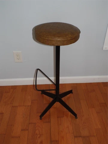 Vintage Mid Century Modern Industrial Swivel Counter Bar Stool Drafting Stool Cover