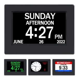 Clock with Day and Date for Elderly-3 Colors Display Digital Calendar Alarm C... - Picture 1 of 6
