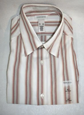 Concepts By Claiborne Shirt Size XLT Multi-Color Stripe Button Dress  - Image 1 of 4