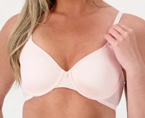 Breezies~Feather Light Jacquard Underwire Bra~40D~Pink~A475755~No Padding 9587 - Picture 1 of 4