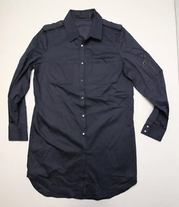 L.A.M.B Gwen Stefani Long Sleeve Shirt Dress Womens sz 8 Snap Military Y2K READ - Picture 1 of 14