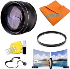 72mm 2.2x Telephoto Zoom Lens for Canon Xl2 HD Optics Day Night Recording