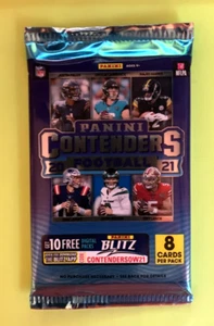 NFL FOOTBALL-2021 NFL Panini Contenders-NUEVO/SELLADO-8 tarjetas Fanáticos Pack-¿Auto? - Imagen 1 de 1