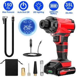 Portable Electric Tire Inflator Air Compressor Cordless Digital Car Tire Pump - Picture 1 of 15