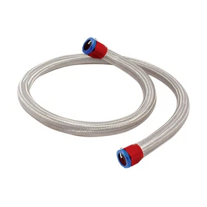 Heater Hose Kit 3/4"I.D. x 3' red/blue Braided Steel on Rubber Clamps 39790 - Picture 1 of 4
