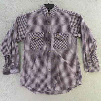 Vintage Duxbak Shirt Mens Medium Blue Twill Flannel Thick Button Up USA Made - Image 1 of 4