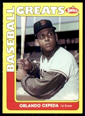 1991 SWELL BASEBALL GREATS -  #105 ORLANDO CEPEDA SAN FRANCISCO GIANTS - Image 1 of 2