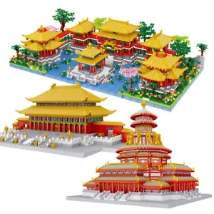 Lezi City Architecture Micro Building Blocks Chinese Ancient Palace Models Toys  - Picture 1 of 42