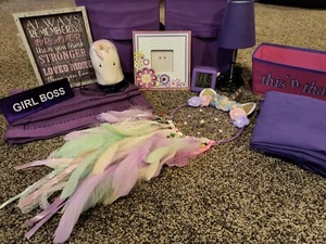 Lot Of Purple/Pink Decorations For Girls Room - Picture 1 of 8