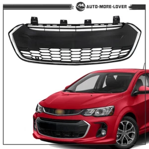 Front Lower Grille Grill For Chevrolet Sonic LT 2017-20 Matte Black+Chrome Trim - Picture 1 of 15