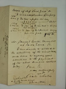 1824 Wicaco Meadow Co. Protokoll + Zane Nachlass Schuldenerklärung signiert von Secy Martin - Bild 1 von 6