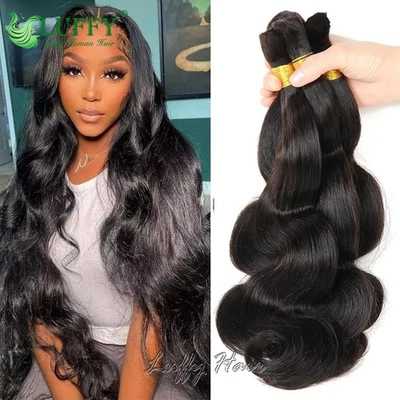Body Wave Hair Bulk 100% Remy Human Hair For Braiding No Weft Braids Extensions - Image 1 of 4