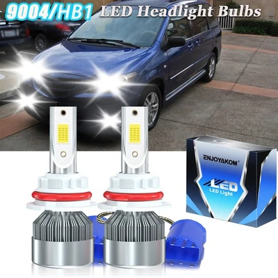 For Mazda MPV 1989-1995 2pc 9004 LED Headlight High/Low Beam 6000K Bulbs Kit - Image 1 of 4