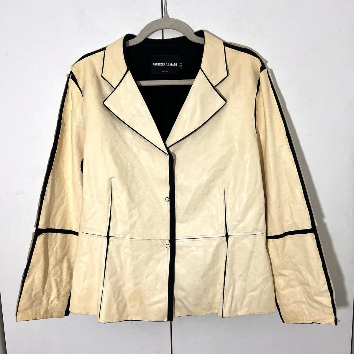 Giorgio Armani Leather Outer Shell Coats, Jackets & Vests for