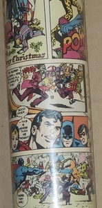 Vintage Super Friends Gift Wrap Wrapping Paper 70s 80s Large Tube SEALED - Picture 1 of 7