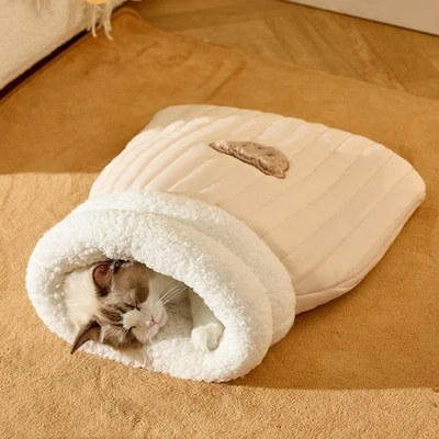 Pet Mat Warming Pad Sack Cozy Cat Bed Cave Sleeping Bag 2 SIZE PP Cotton Soft  - Image 1 of 4