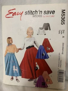 Easy Stitch’n Save M5365 Sm-Med-Lrg Misses & Girls 50’s Costumes 2007 - Picture 1 of 4