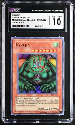 2017 YU-GI-OH! MRD-METAL RAIDERS MRD-026 KAZEJIN CGC 10 GEM MINT SimplyUnlucky - Image 1 of 2