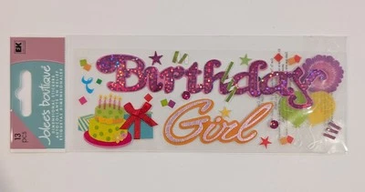 Pegatinas de título de álbum de recortes de cumpleaños de niña de Jolee MUY RARAS Foto 1 de 2