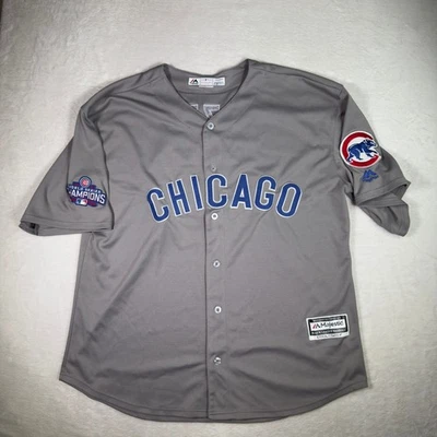 Majestic Chicago Cubs Rizzo #44 World Series Jersey XXXL Baseball Gray - Image 1 of 4