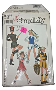 Simplicity 8786 Niño CheerLeader Tambor Mayor Disfraz Patrón de Costura Talla 12 - Imagen 1 de 8