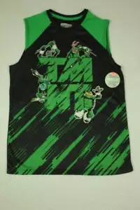 Canotta Ragazzo XL 14 - 16 Teenage Mutant Ninja Verde Tartaruga Nera Grafica TMNT - Foto 1 di 3