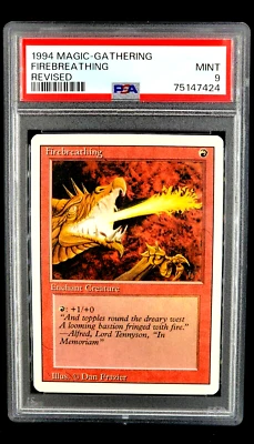 1994 Magic the Gathering Revised Red FireBreathing PSA 9 *Only 19 Graded Higher* - Image 1 of 4
