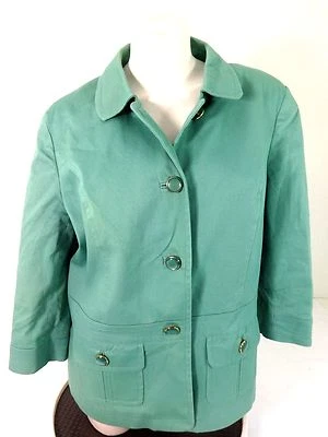 CHAQUETA BLAZER SPANDEX ALGODÓN VERDE MENTA 5TH PARA MUJER TALLA XLT ¡LINDA! Foto 1 de 4