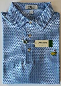 2023 Masters Peter Millar Blue Beer Cup Print Large L New Men's Golf Polo Shirt