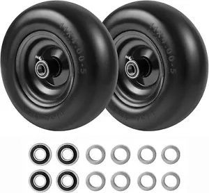11x4.00 5 Lawn Mower Tires Flat Free 2 Pack and Wheel with 3/4" or 5/8" Bushings - Picture 1 of 7