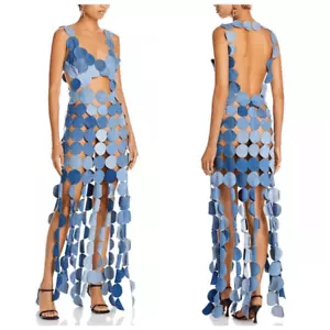 NWT A.W.A.K.E. MODE Upcycled Denim Multi Circle Dress FR 38 / US 4 AWAKE - Picture 1 of 16